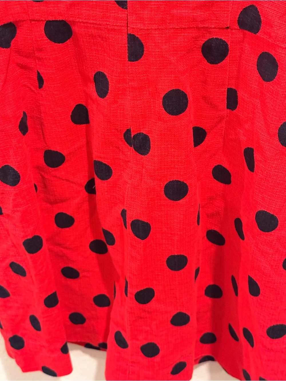 J. Crew Red Dress with Black Polka Dots